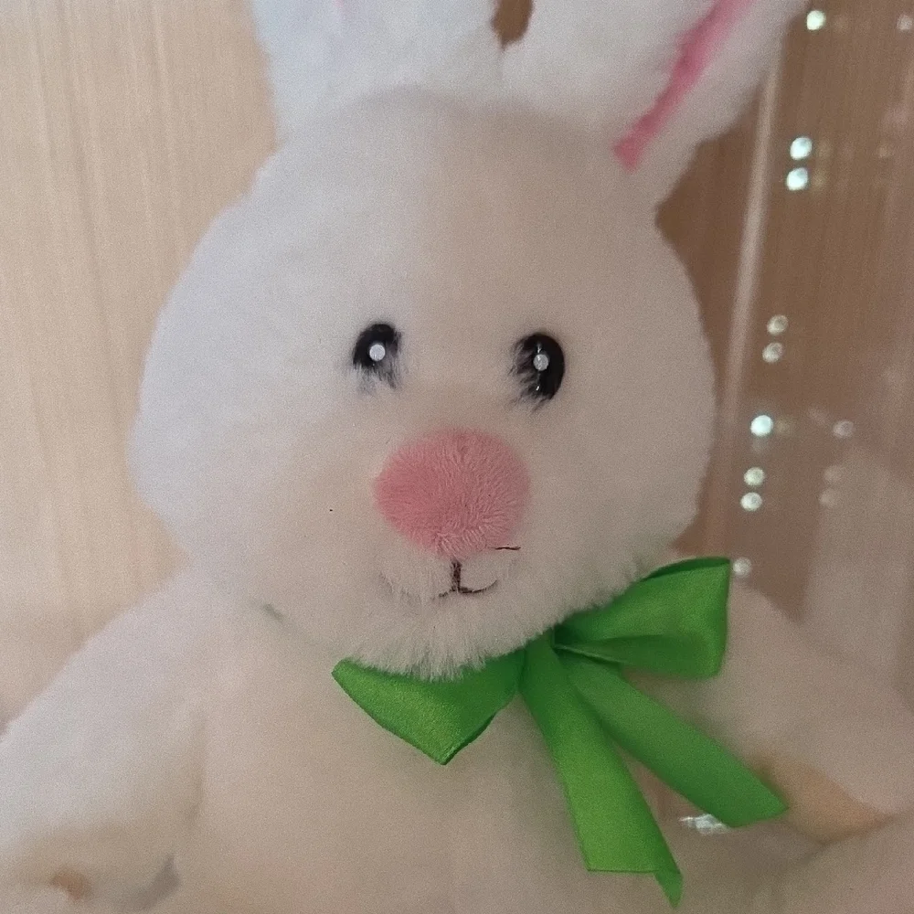 Bunny Stuffed with Green Bow